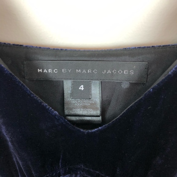 Marc by Marc Jacobs Navy Blue Velvet Silk Dress - Picture 7 of 7